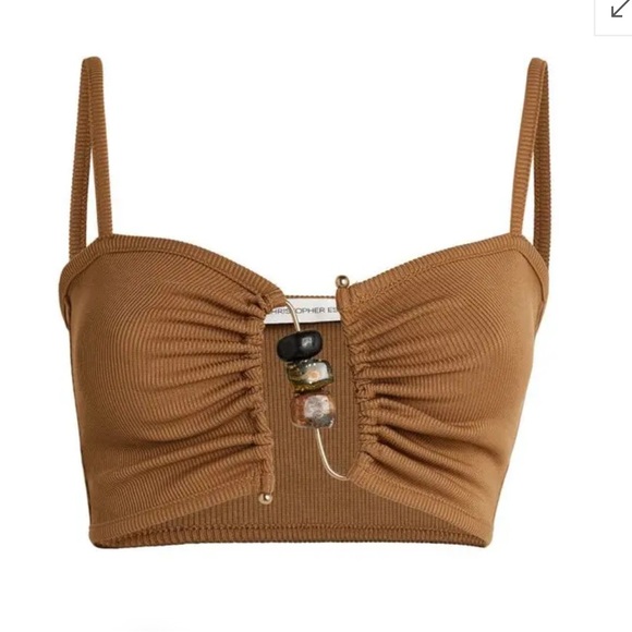 Christopher Esber Tops - CHRISTOPHER‎ ESBER Ruched Abacus Crop Top